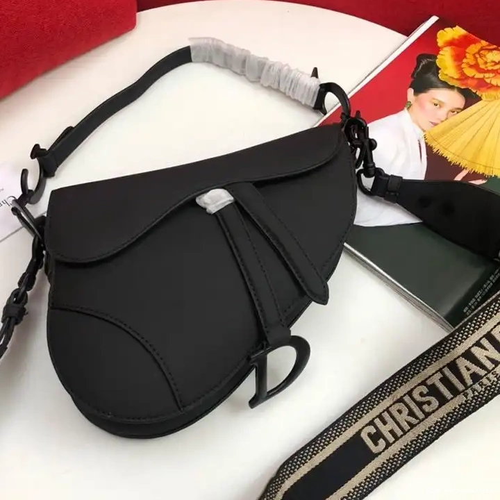 Cheap Ultramatte Calfskin Black Saddle Bag Dior 0706 Luxury